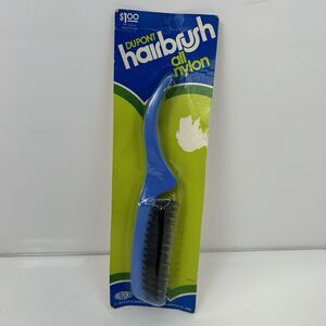 Vintage Dupont Nylon Hair Brush NOS 70s 80s Blue Black Bristles #1547P Original